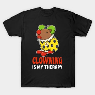 Clowning is my therapy cartoon Capybara T-Shirt